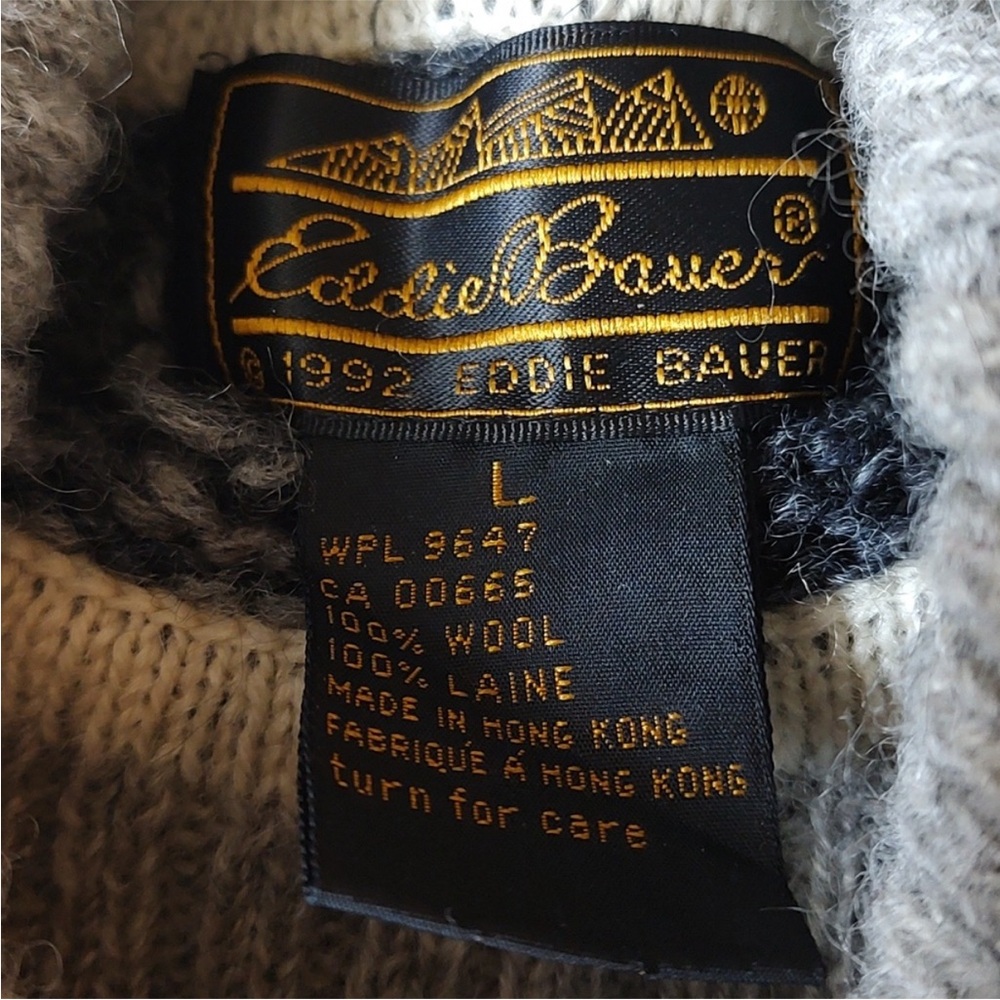 Eddie Bauer Black and Cream Turtleneck Sweater - Picture 4 of 10